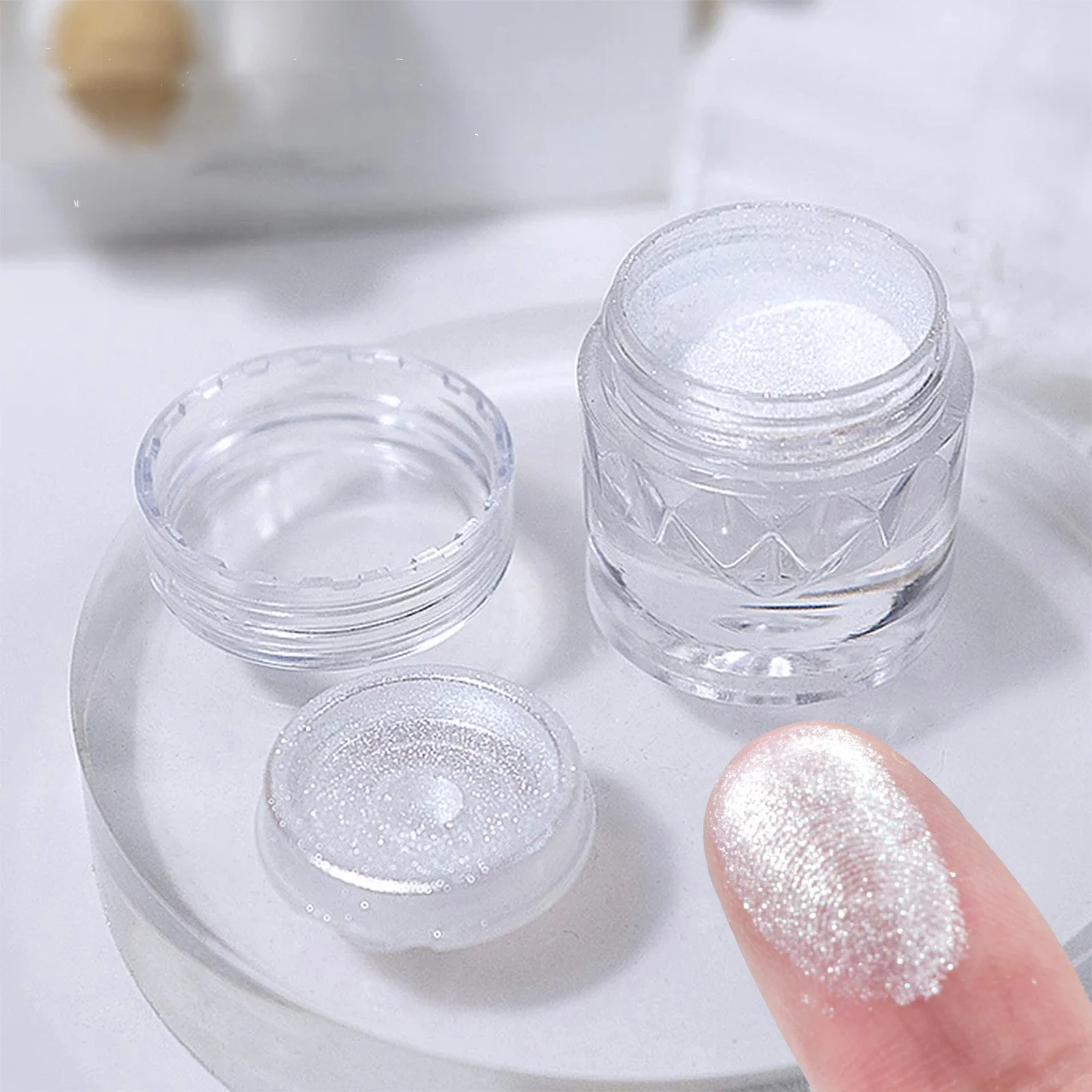 Wholesale 2024 Newest Pearl White Aurora Nail Powder Chrome Mirror Effect Supply Amazing Clear Acrylic Powder With Box for Nails