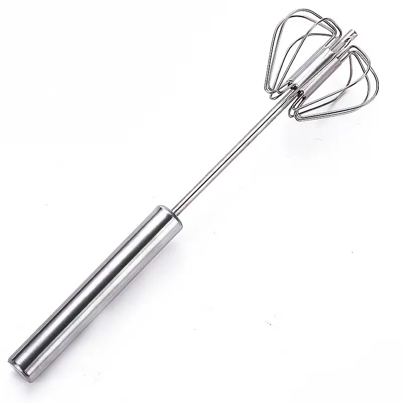Hand Pressure Semi-automatic Egg Beater Stainless Steel Kitchen Accessories Tools Self Turning Cream Utensils Whisk Manual Mixer