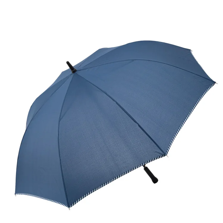 Cheap Price Metal Frame Promotional Large Size 27 inch Blue Color Auto Opening Straight Handle Simple Design Golf Rain Umbrella