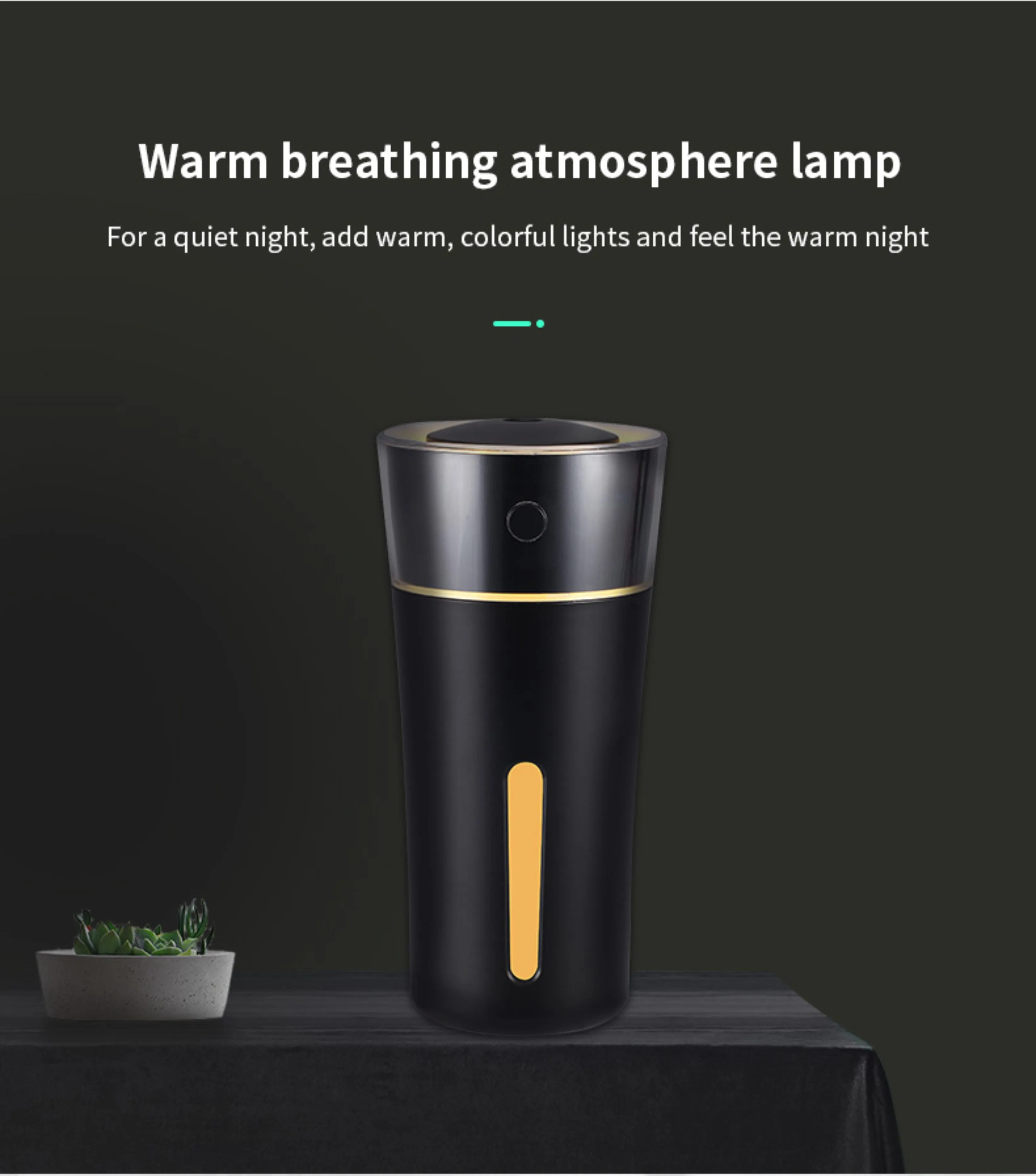 New arrival portable USB night light home office car 330ml humidifier
