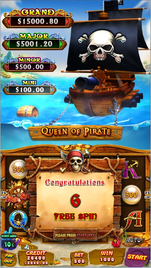  Игровой автомат Queen of pirate вертикальный разъем для игр игровой казино с