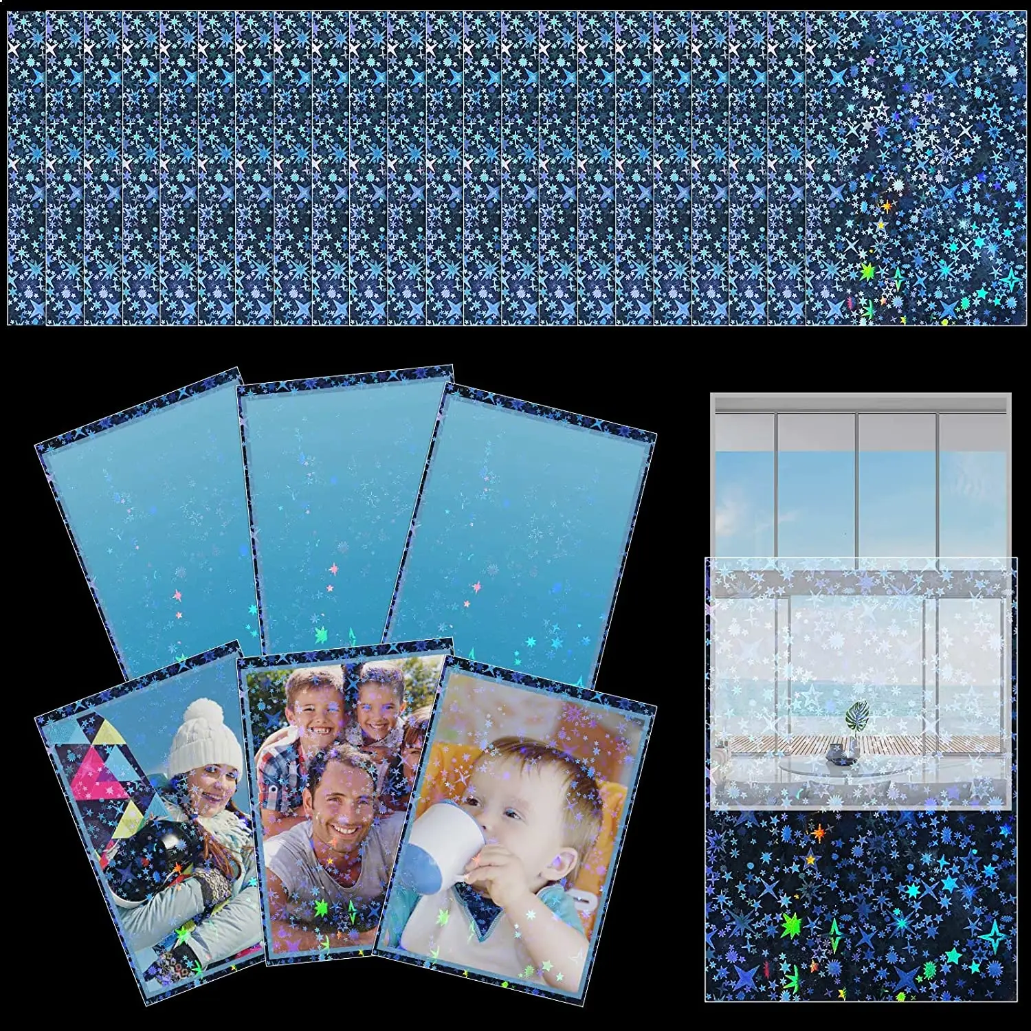 500pcs 61x88mm Holographic Sleeves Soft Card Sleeves Penny sleeves for KPOP Photo Board Game Card Trading game Card (1600383858716)