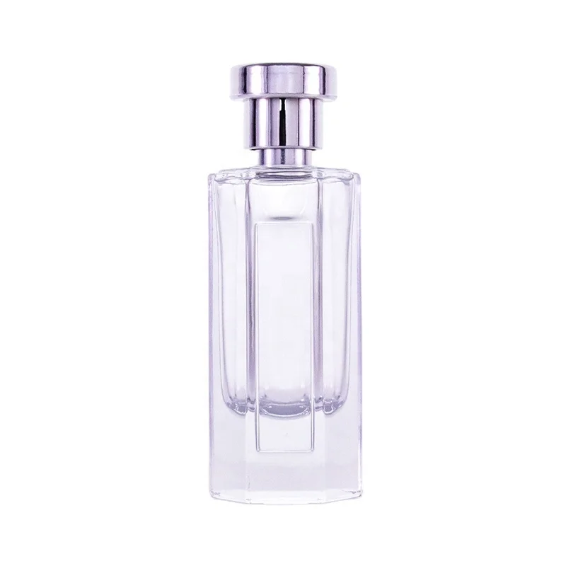 100mL Hexagon Clear Glass Perfume Bottle with Crimp Neck