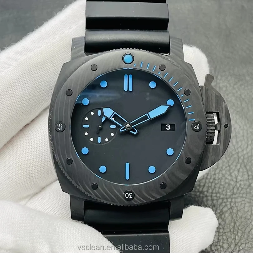 VS Factory Ограниченная серия классические 47 мм PAM 1616 P9000 дайвер часы из углеродного волокна корпус из нержавеющей стали ремешок стеклянный циферблат ETA