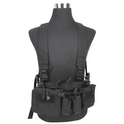 Factory Custom Tactical 600D Vest Pouch Nylon Load Bearing Chest Rig Molle Adjustable Plate Carrier Vest Combat Bags