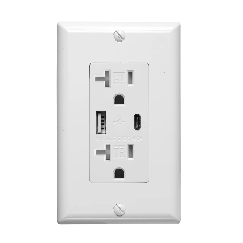 USB-розетка с поддержкой быстрой зарядки 110 В 20