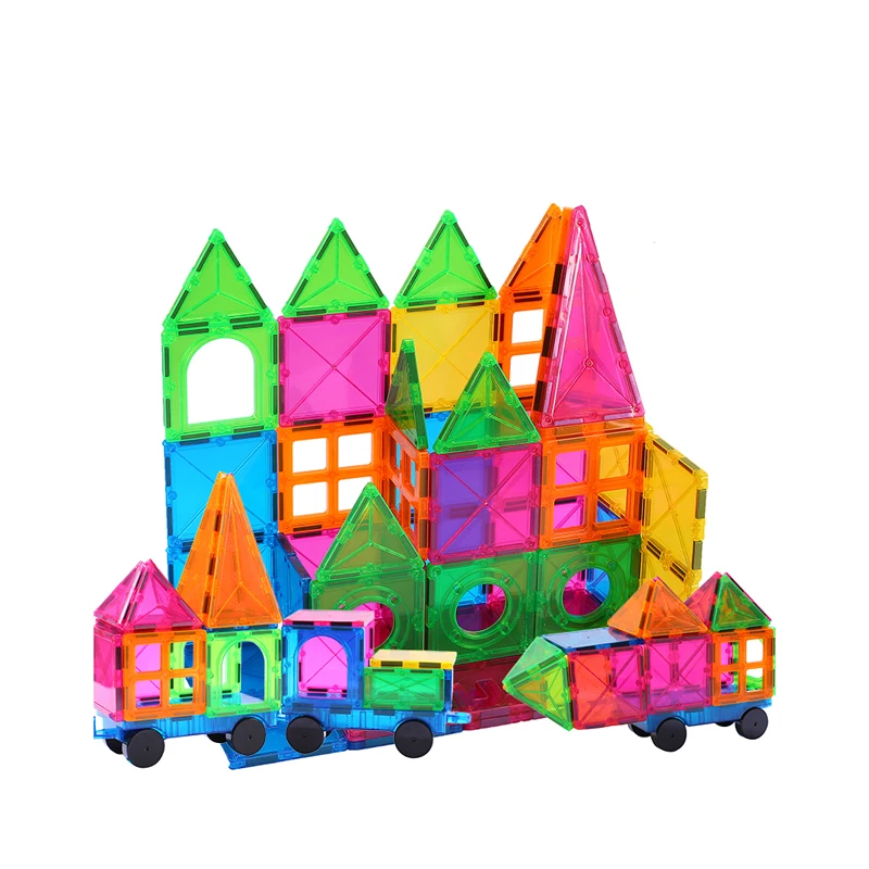 Магнитные строительные блоки 100, 120 шт., магнитные игрушки, строительные мощные магнитные плитки