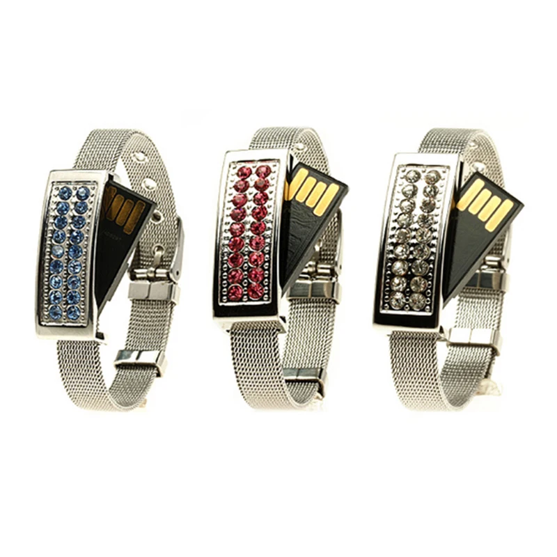 Gift Metal Bracelet Usb Flash Drive Usb 3.0 4gb 8gb 16gb 32gb 64gb Disk Band Flash Pendrive Wrist Fashion Design Memory Stick