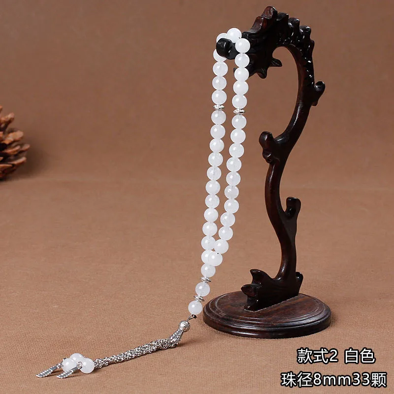 tasbih beeds Muslim Rosary 33 Beads Natural Stone Agate Tassel Tasbih Prayer Beads