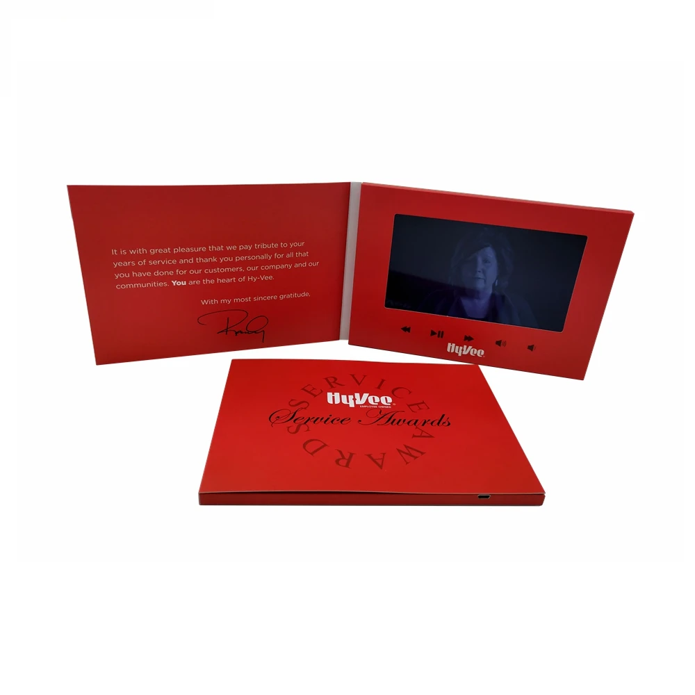wholesale A5 paper Advertising Player 7 inch Video Music Photo Book Invitation LCD Booklet Greeting Video Brochure Card