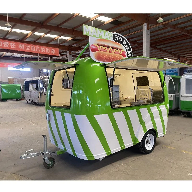 Galvanized Retro Food Truck for Sale Concession Food Trailer Best Designed Mobile Square Food Trailer for Sale in China Chips