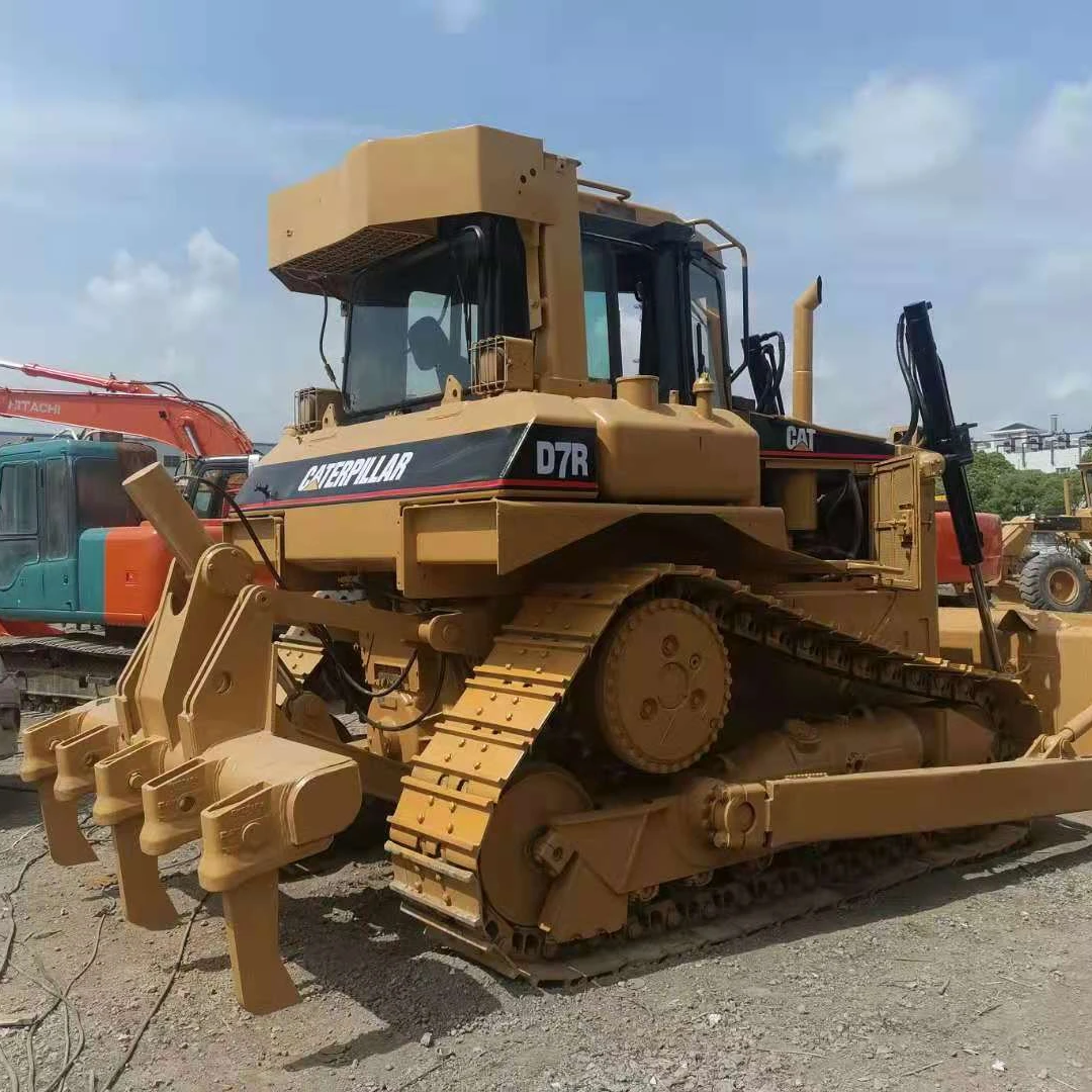 Good Price Caterpillar d7R used bulldozer for sale in Shanghai China, Japan bulldozer cat d7r with powered link