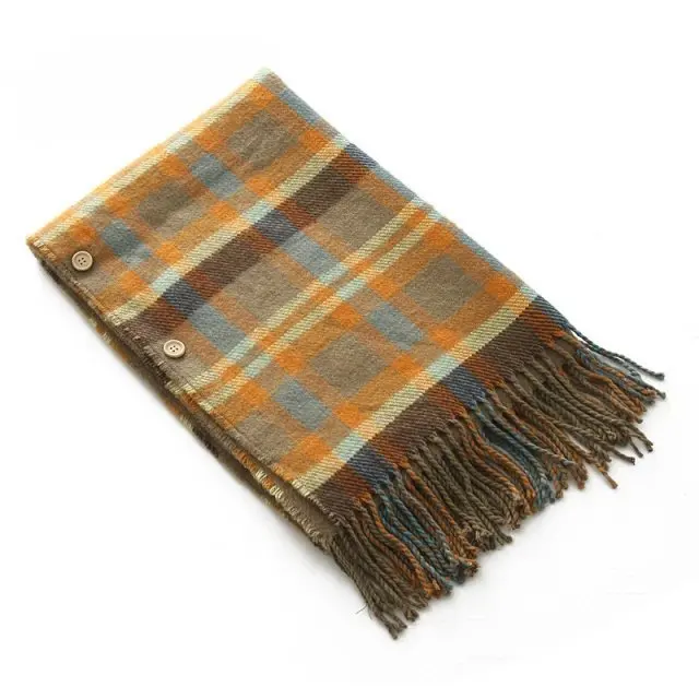 N125 2019 Autumn Winter Shawl Scarf with with hat Horn Button National Style Warm Wool Shawls for women