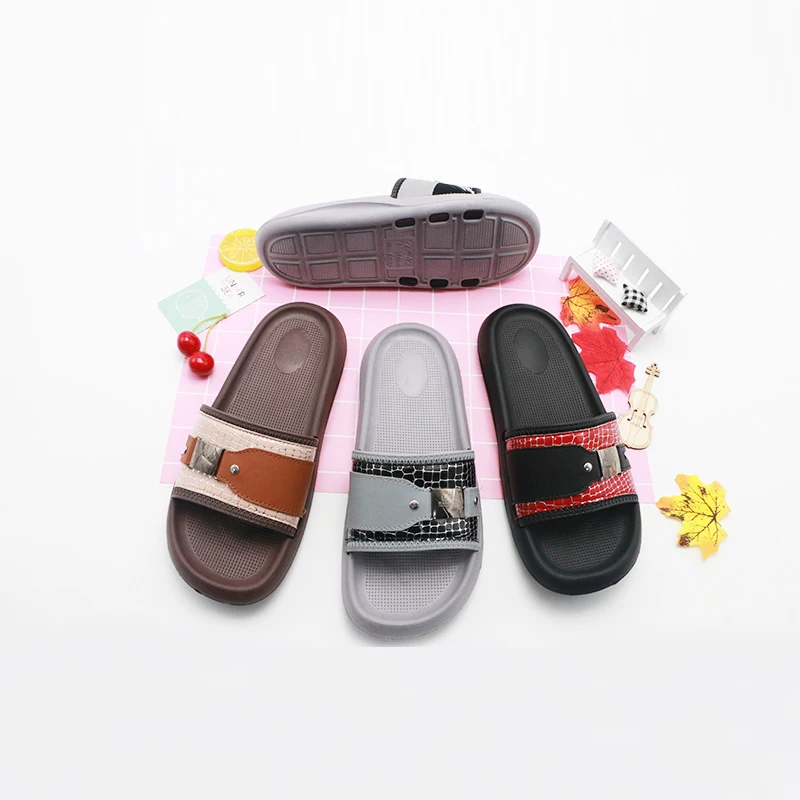 Manufacture breathable fashion house slippers decorations lightweight eva outdoor footwear men slippers