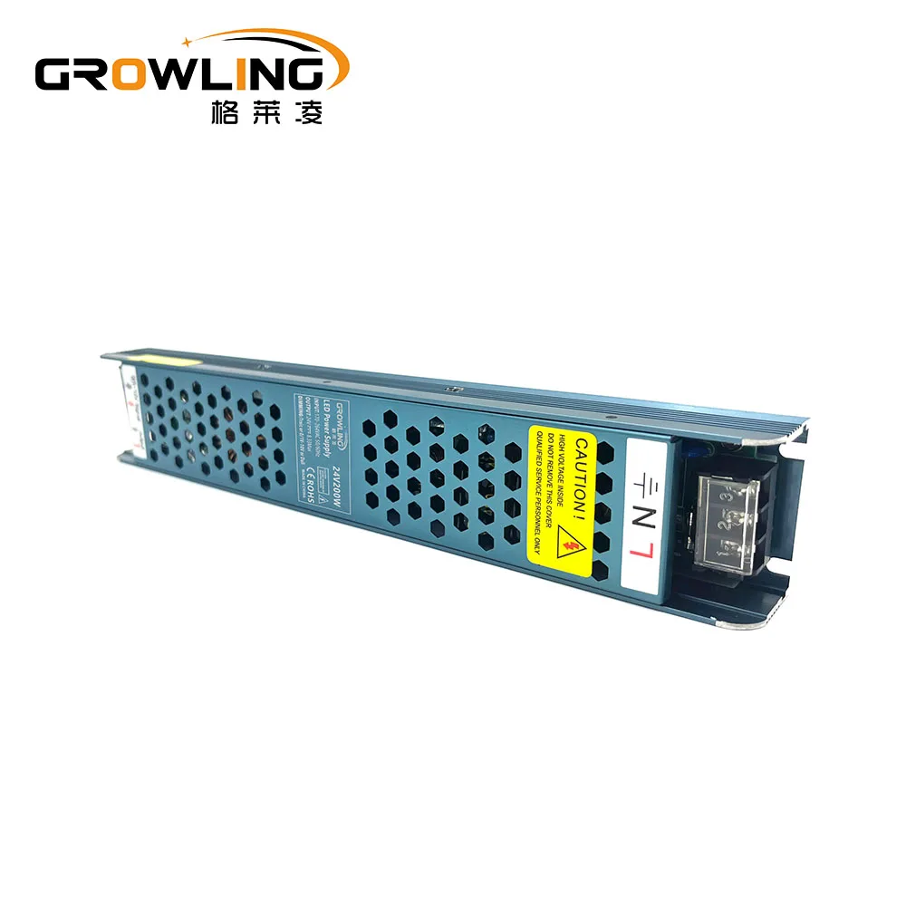 Growling 0-10v dimmable 220v ac 24v dc power supply 60w 100w ip20 200w led dimming driver