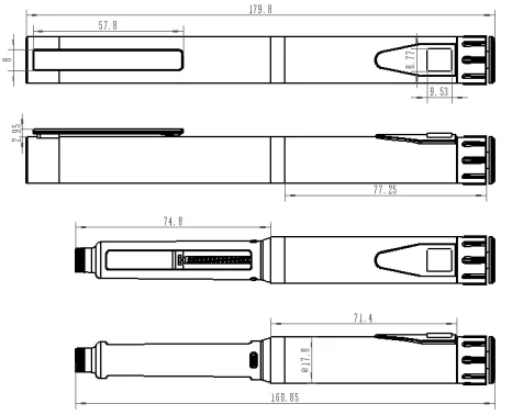
Reusable HGH pen for double chamber cartridge for injection of Human Growth Hormone 