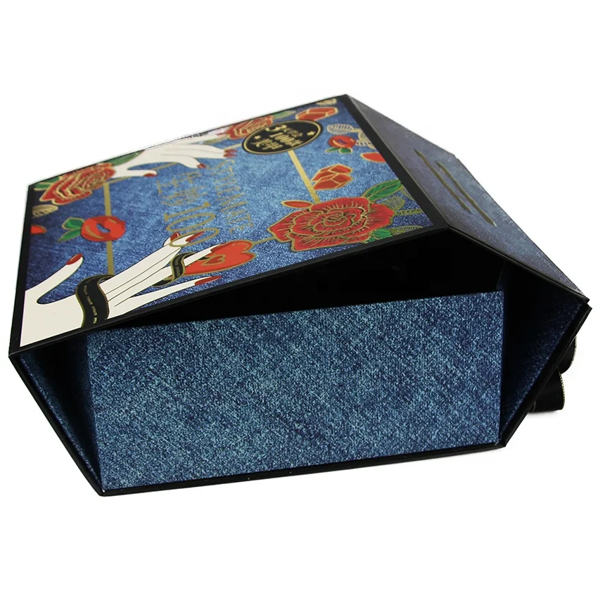 Custom Packaging&Printing Service Small Rigid Cardboard Suitcase Shaped Gift Boxes With Magnet Closure And Ribbon Handle