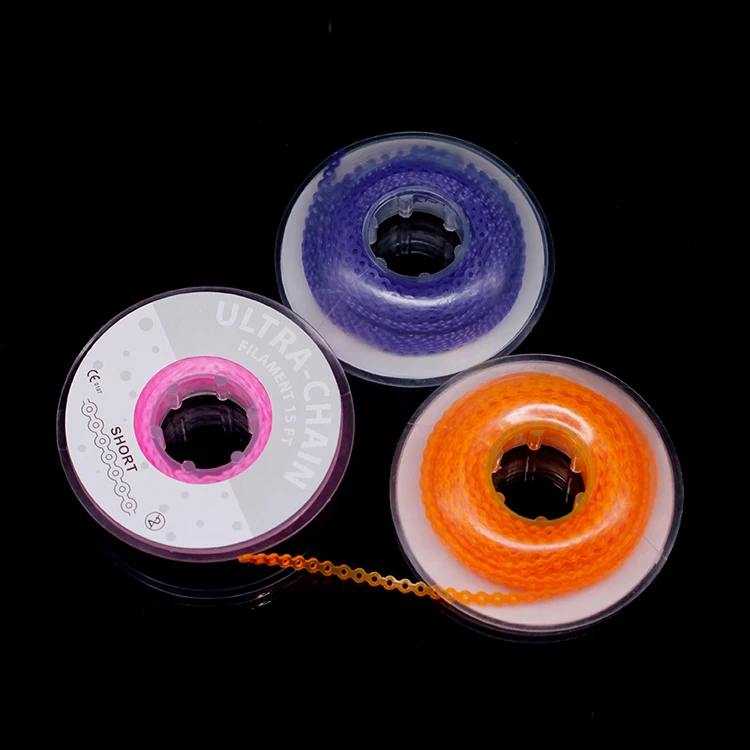 Dental Orthodontic Elastic Rubber Band Chain Short Type Power Chain for Mini Roth Brackets