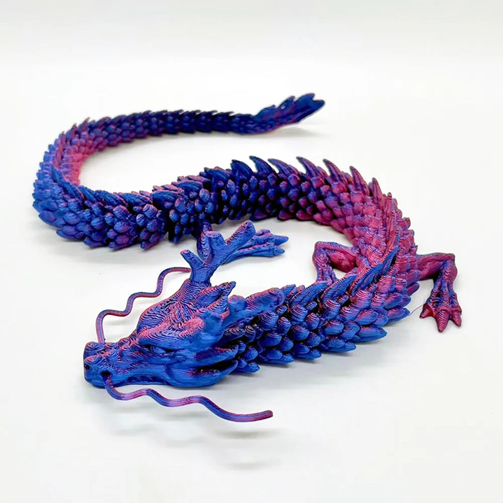 Custom Rotatable Joints Dragon 3D Printing Purple Gradient Dragon Model Collectible Rapid Prototyping