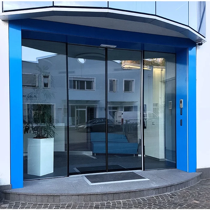 Commercial entry security sliding door aluminium glass automatic sliding door exterior