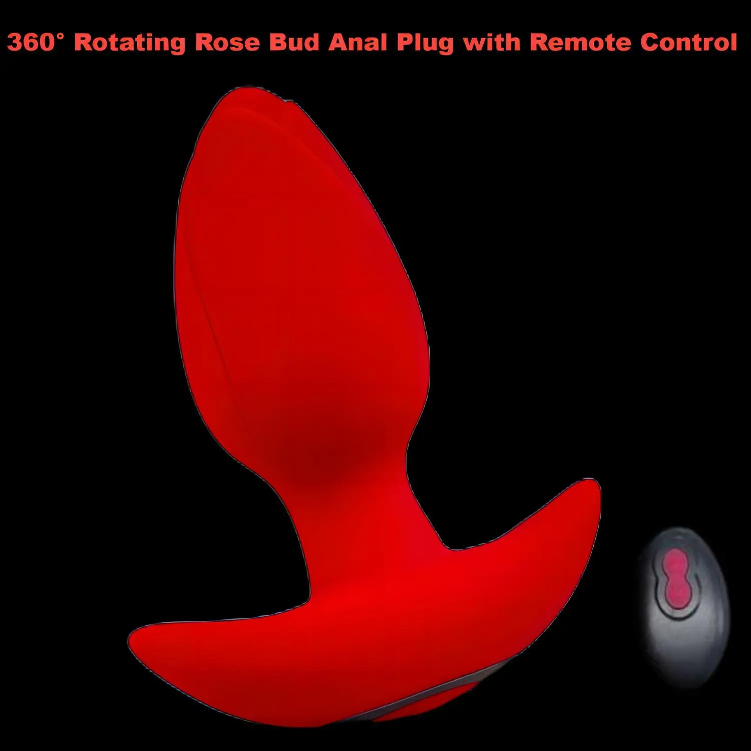 360°Rotation Silicone Rose Sex Toys Anal Vibrators Anal Plug Adult Toys for Women and Men Remote Control with 10-level Vibration