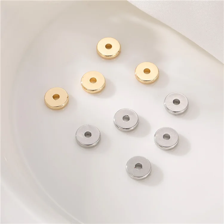 New Trendy Factory Wholesale Irregular 14K Gold Plated Rhodium Plate Spacer Beads Metal Beads for Jewelry Making
