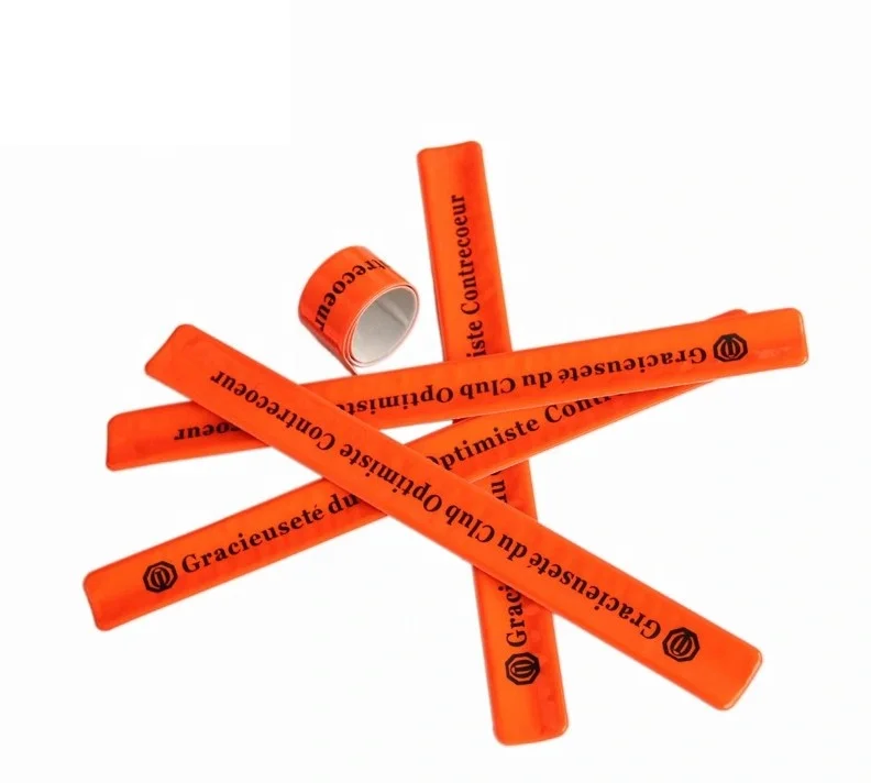 Hot fashion reflective slap band , slap band wide pvc+steel inside slap bracelet , reflective armband Various colors