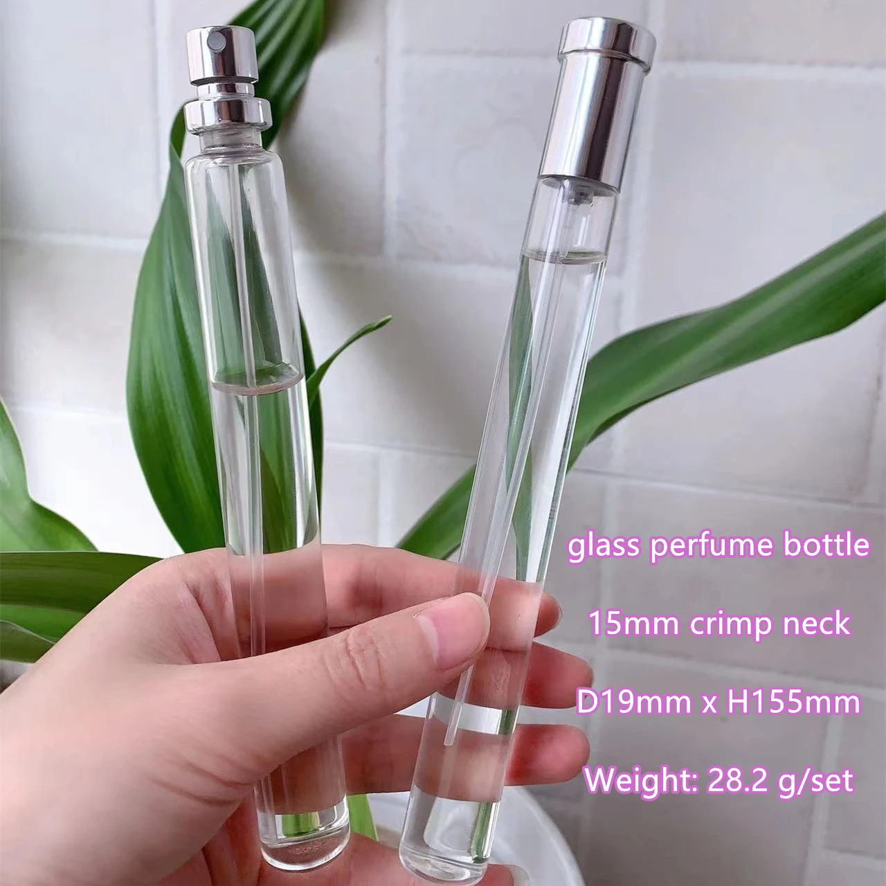 HeLun 1oz 30ml 32ml 35ml D19mm H155mm Empty Cylenderical Round Tube Glass Perfume Bottle Packaging