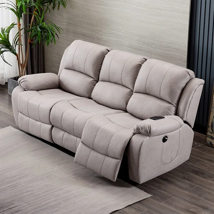 Hot sale 1+2+3 functional manual leather sectional recliner sofa set 3 seater for living room furniture
