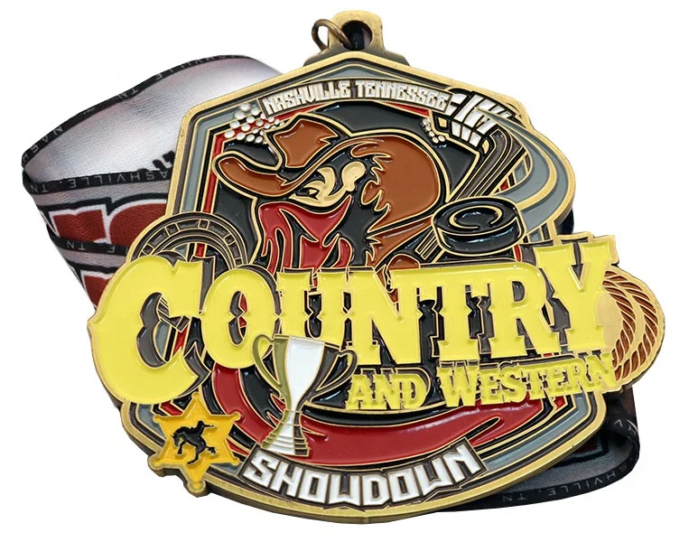 Factory Making New Design Cheap Champion Finisher Sport Medals UV Printing Medals