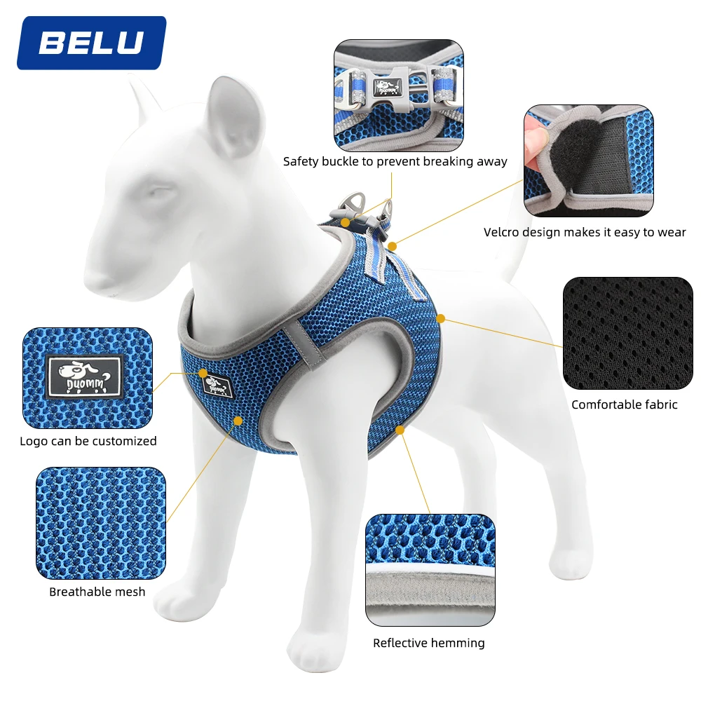 Good quality and cheap glowing in dark dog leashes and collars small dog harness  dog chest straps