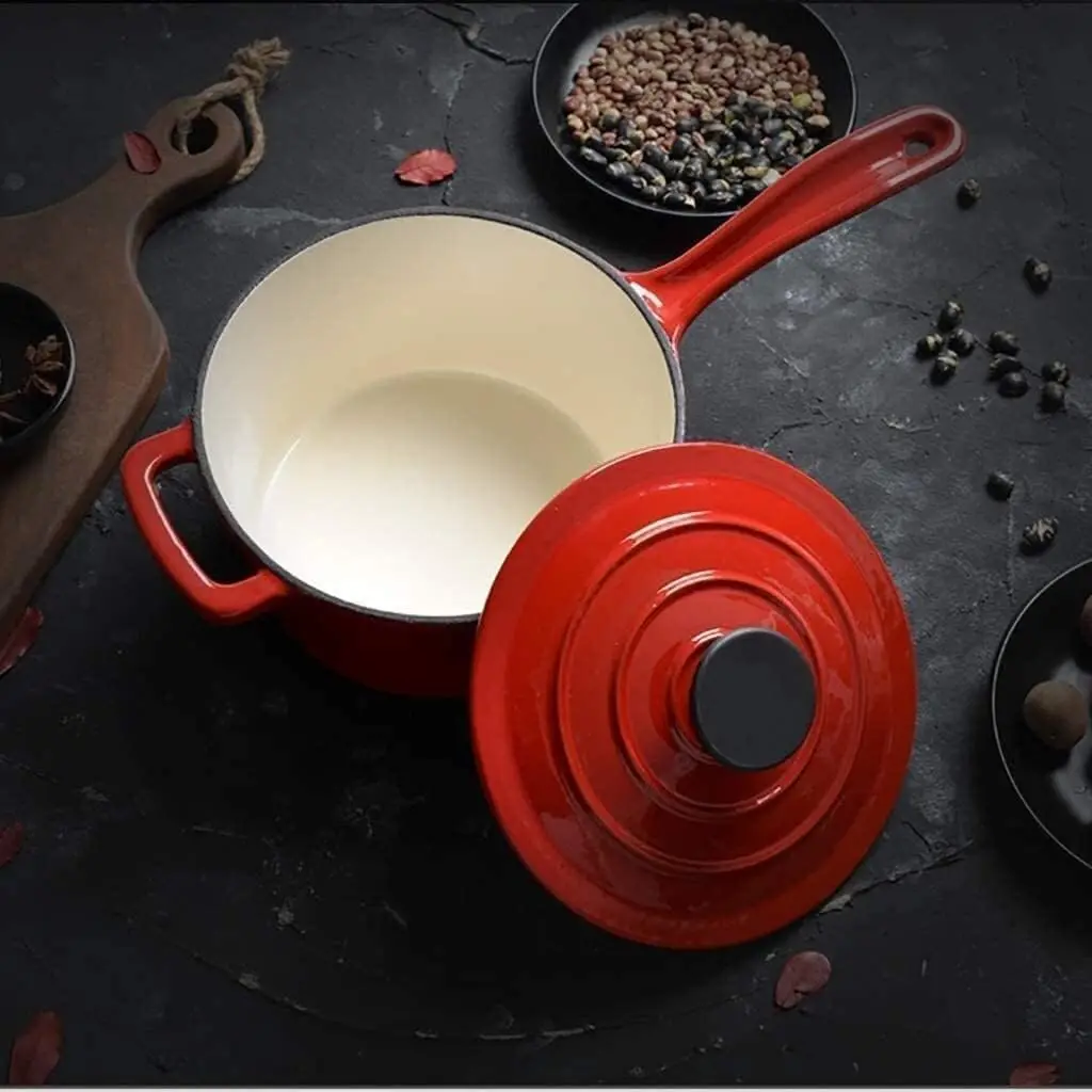 Milk Pot Enamel Coating Iron Pots Cast Double Handle Factory Price Colorful Cast Iron Casserole Pot Baby Foods