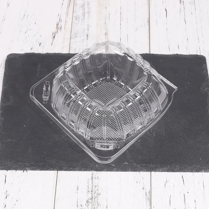 Disposable Plastic Fast Food Hamburger CakeTakeaway Container with Clear Embossed Blister Box Clamshell and Lid for Packaging