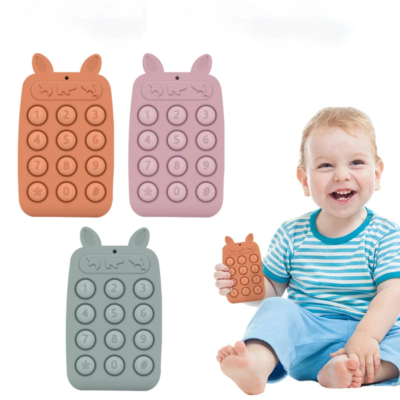 Hot Sellers Can Be Custom Low MOQ BPA Free Funny Silicone Celling Phone Cute Teether