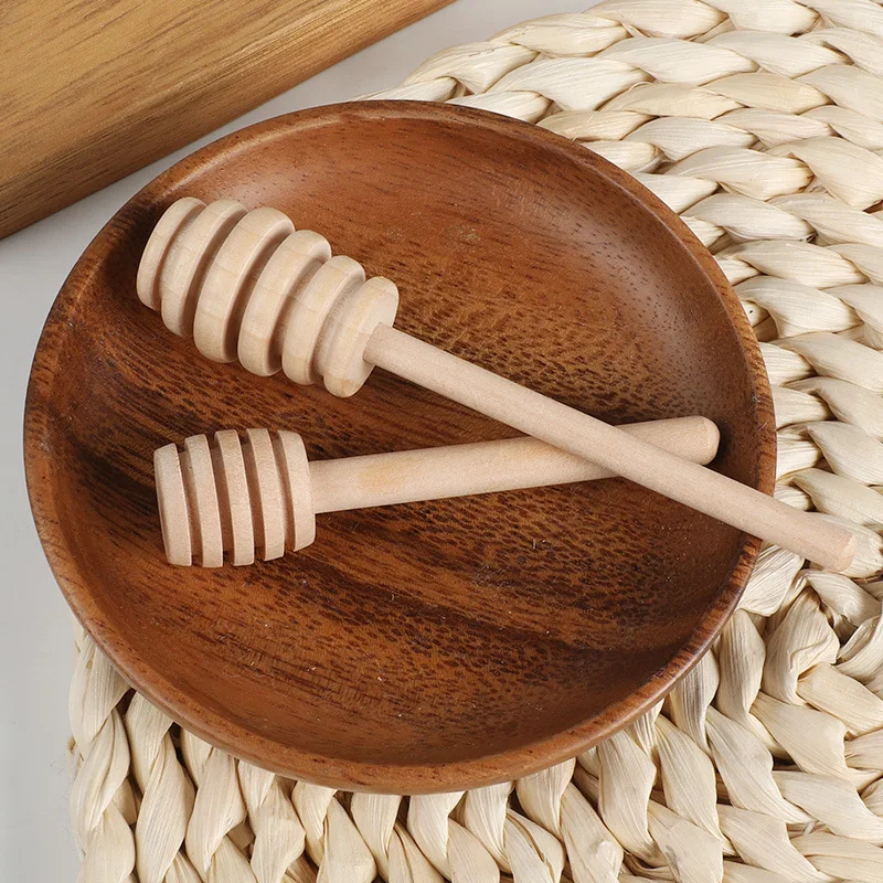 Hot bamboo manual wooden syrup spoon honey spoon wooden honey spoon stirring rod can be customized logo wood honey rod