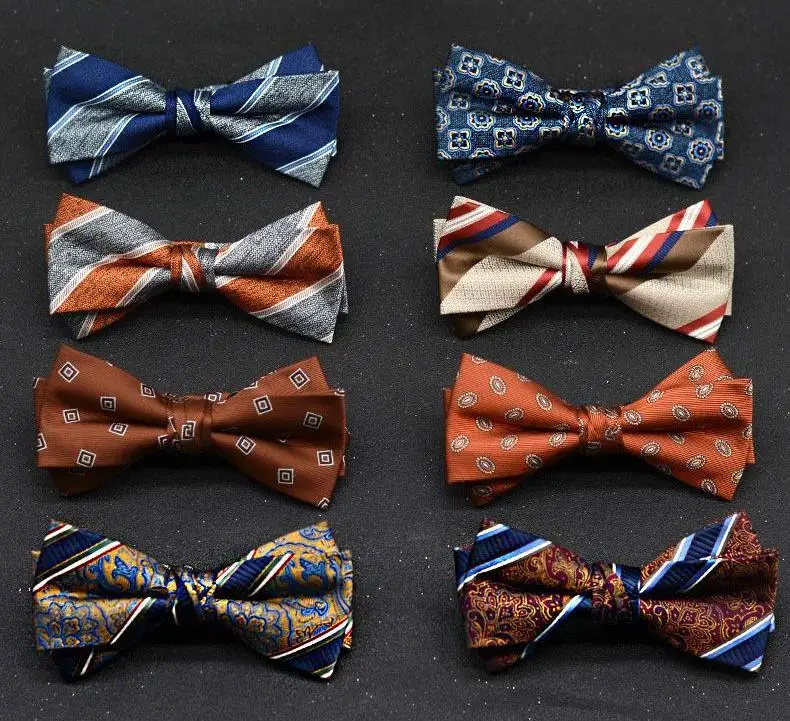 Wholesale Fashion Mens Bow Tie Classics Adjustable Bow Ties For Man High Quality Polyester Tie with Embroidered Pattern