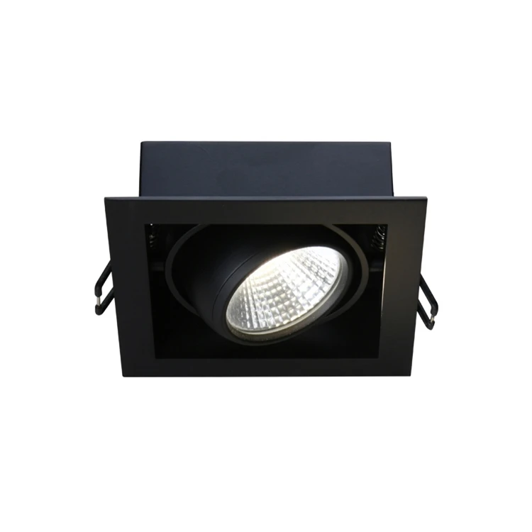 Single scource 9W LED COB Color Brass Grille Downlight fixture Light Ceiling Indoor Lighting Spotlight