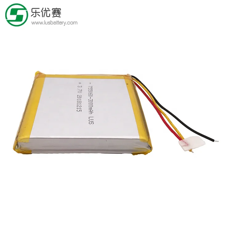 LP755060 Rechargeable polymer Li-ion battery 3.7V 3000mAh LIPOL BATTERY for Medical equipment