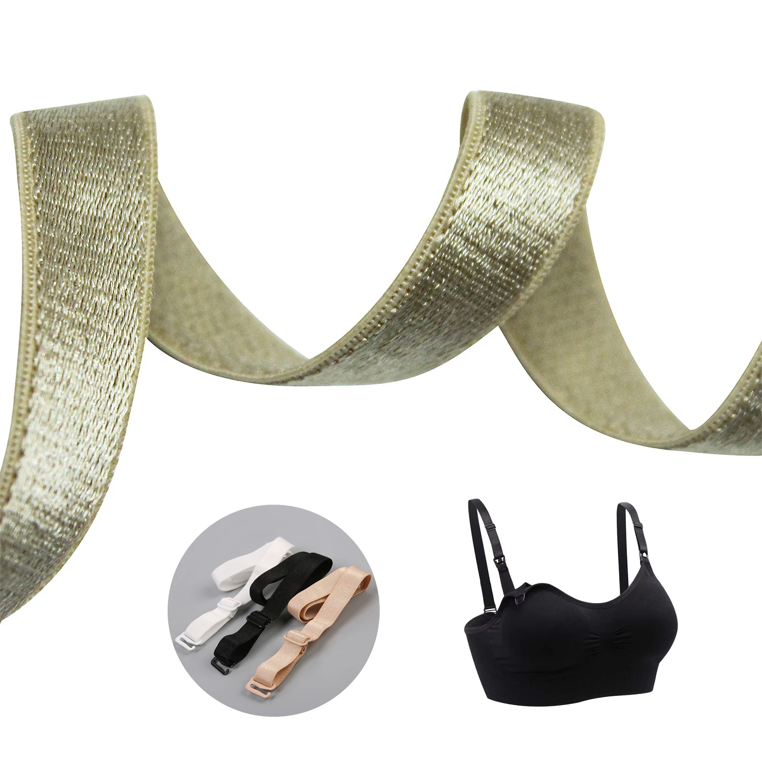 Factory custom elastic band color underwear satin elastic shoulder strap band webbing for bra