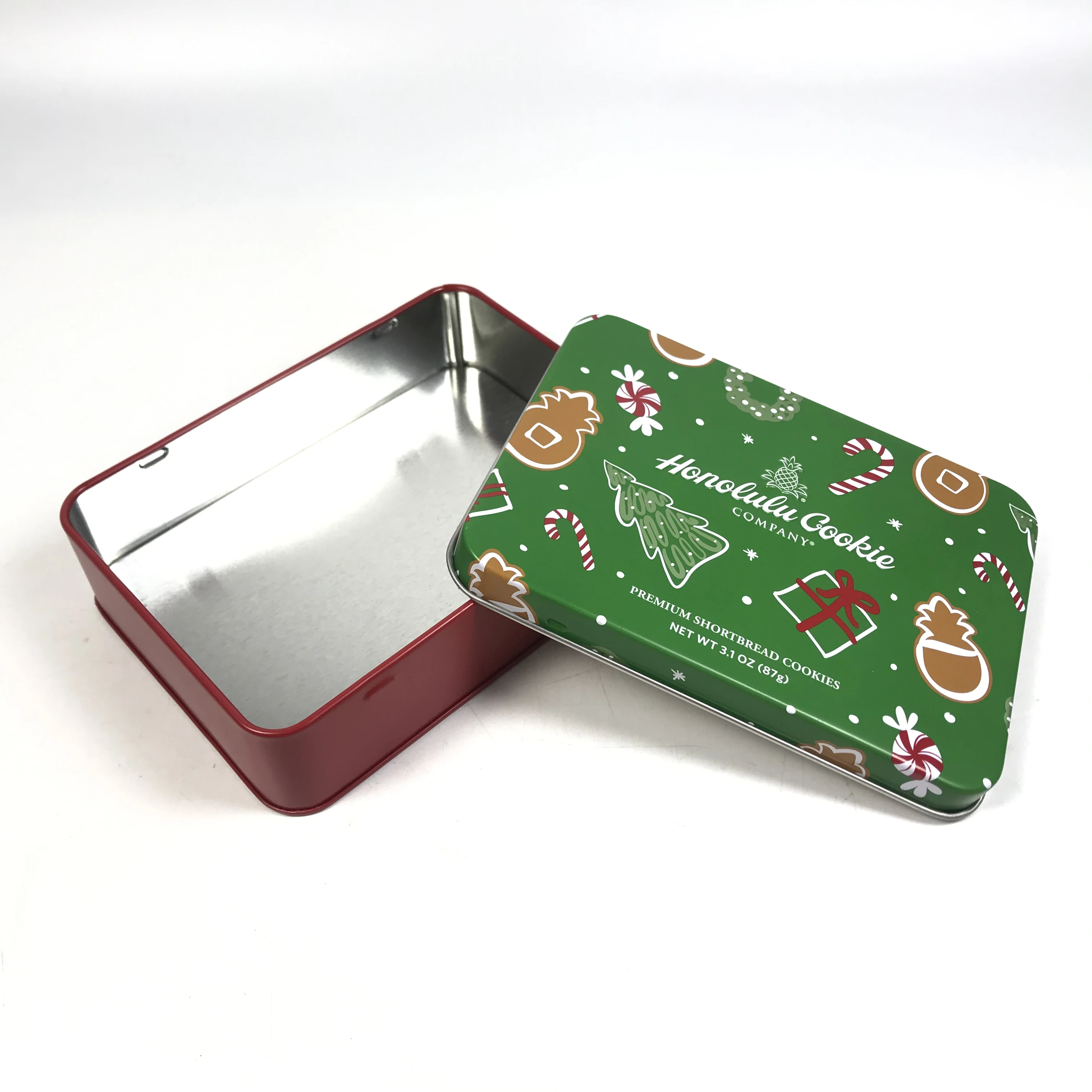 Empty round food grade candy chocolate packaging metal tin can printed christmas small round cookie tin boxes with lids