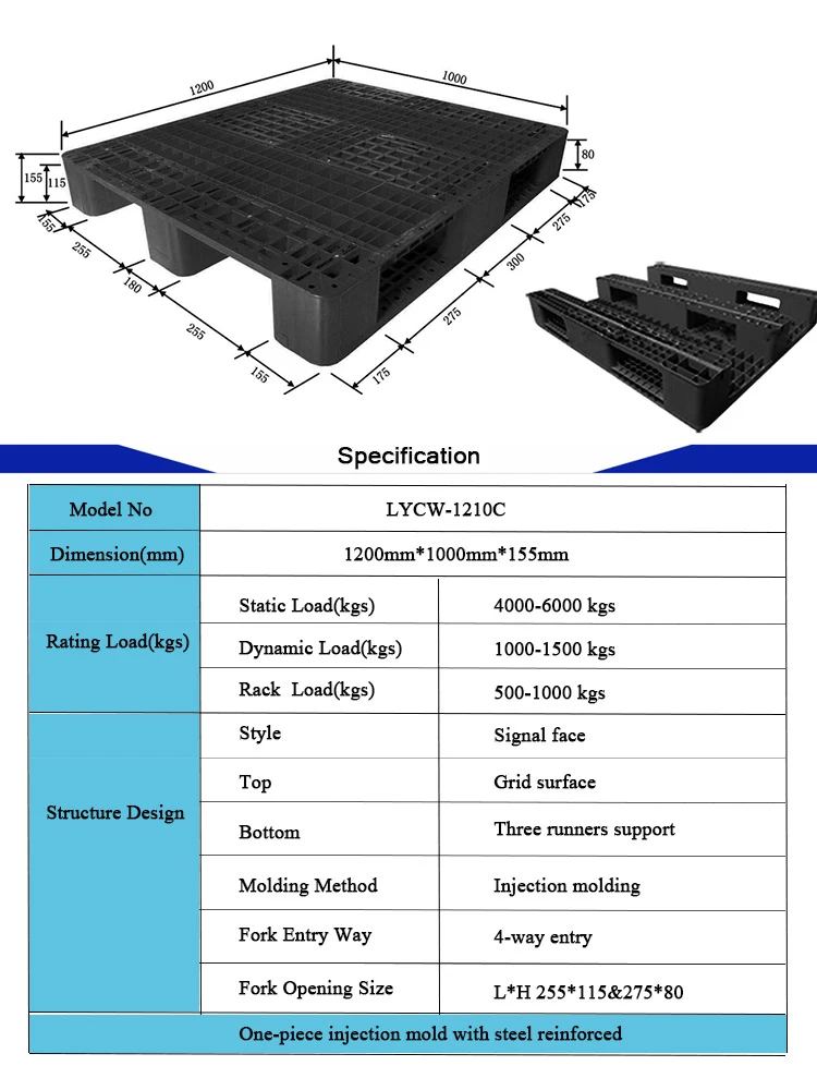 1200X1000 Heavy Duty Durable Euro Cheap Price Grid Plastic Pallet Warehouse Storage Plastic Pallets Manufacturer