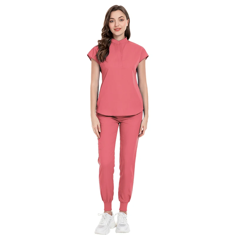 Hot Selling Yellow Color Scrubs Medical Uniform Women Nursing Scrub Set Dental Hospital OEM Clinic Flare Pants Hospital Uniform