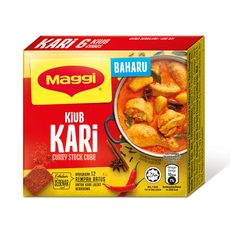 Premium High Grade 20g MAGGI-Kari Stock Cube To Enrich Dishes with The Aromatic and Authentic Taste of Curry