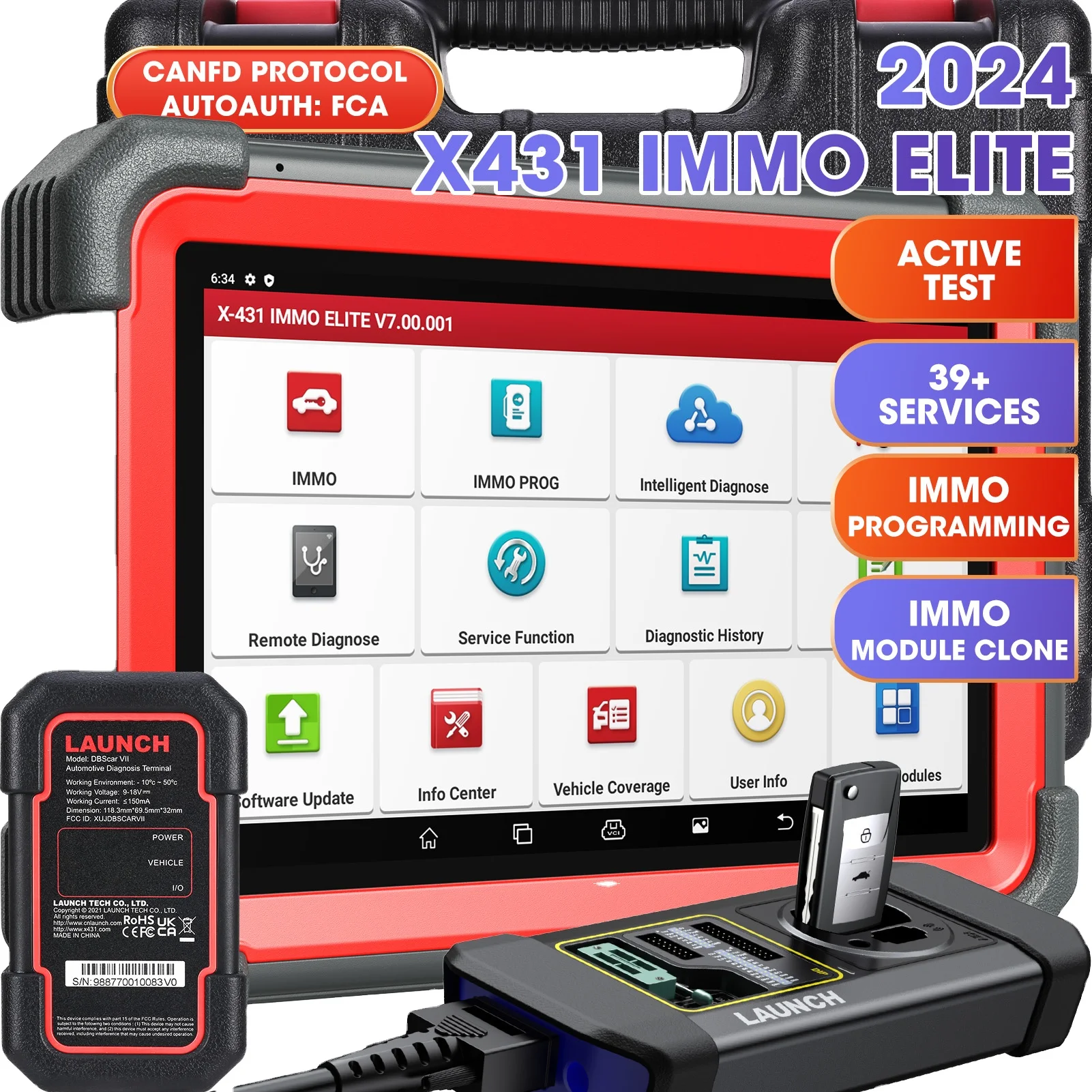 advanced launch x431 immo elite plus with xprog3 key programming anti-theft matching tool oe-level all system diagnoses scanner