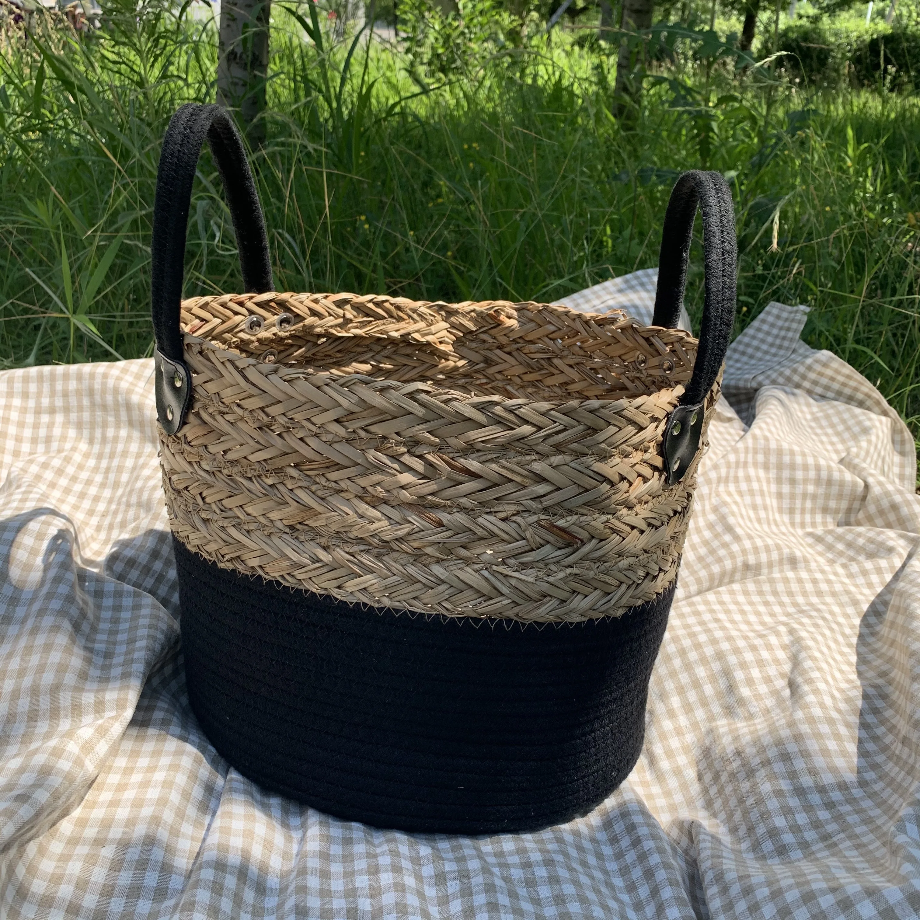 braided cotton rope for storage basket Multifunctional clothing storage towel blanket sundries laundry basket Dirty clothes