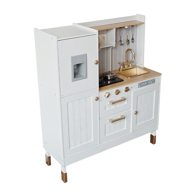 Children neon kitchen toys simulation European refrigerator stove cooker set girl baby play house toys