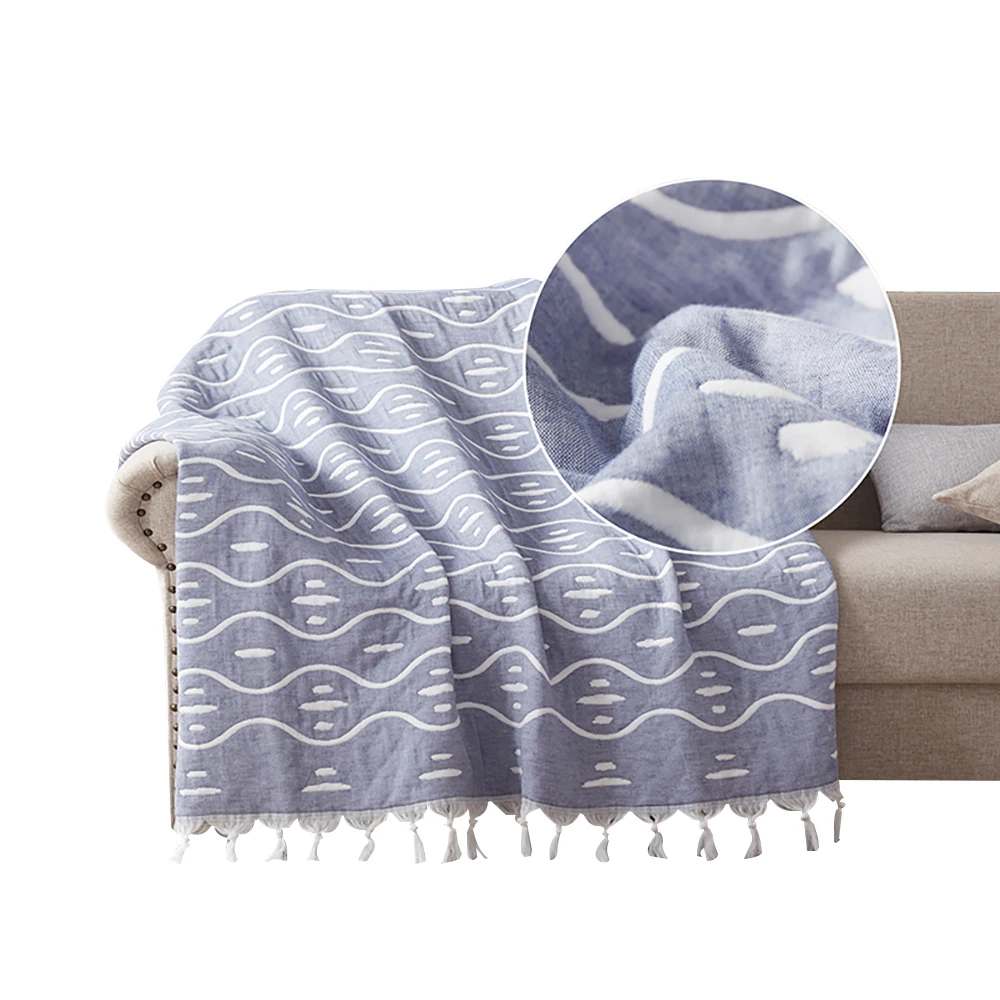 Легкое дышащее тонкое Хлопковое одеяло на заказ, летнее мягкое одеяло для сна с бахромой