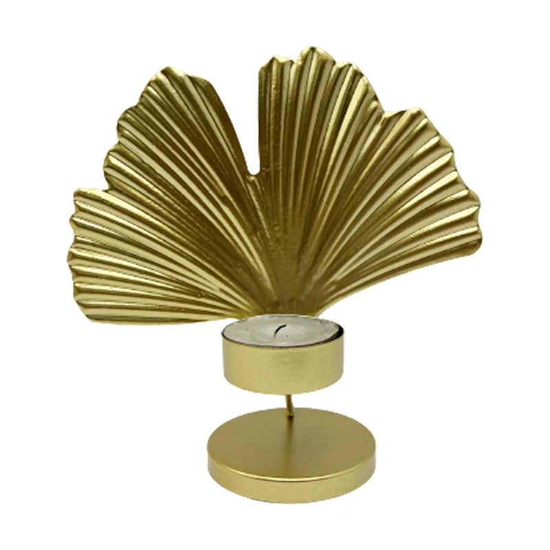 Golden Leaves Candlestick European American Modern Furniture Decoration Candle Holder  Customizable Logo
