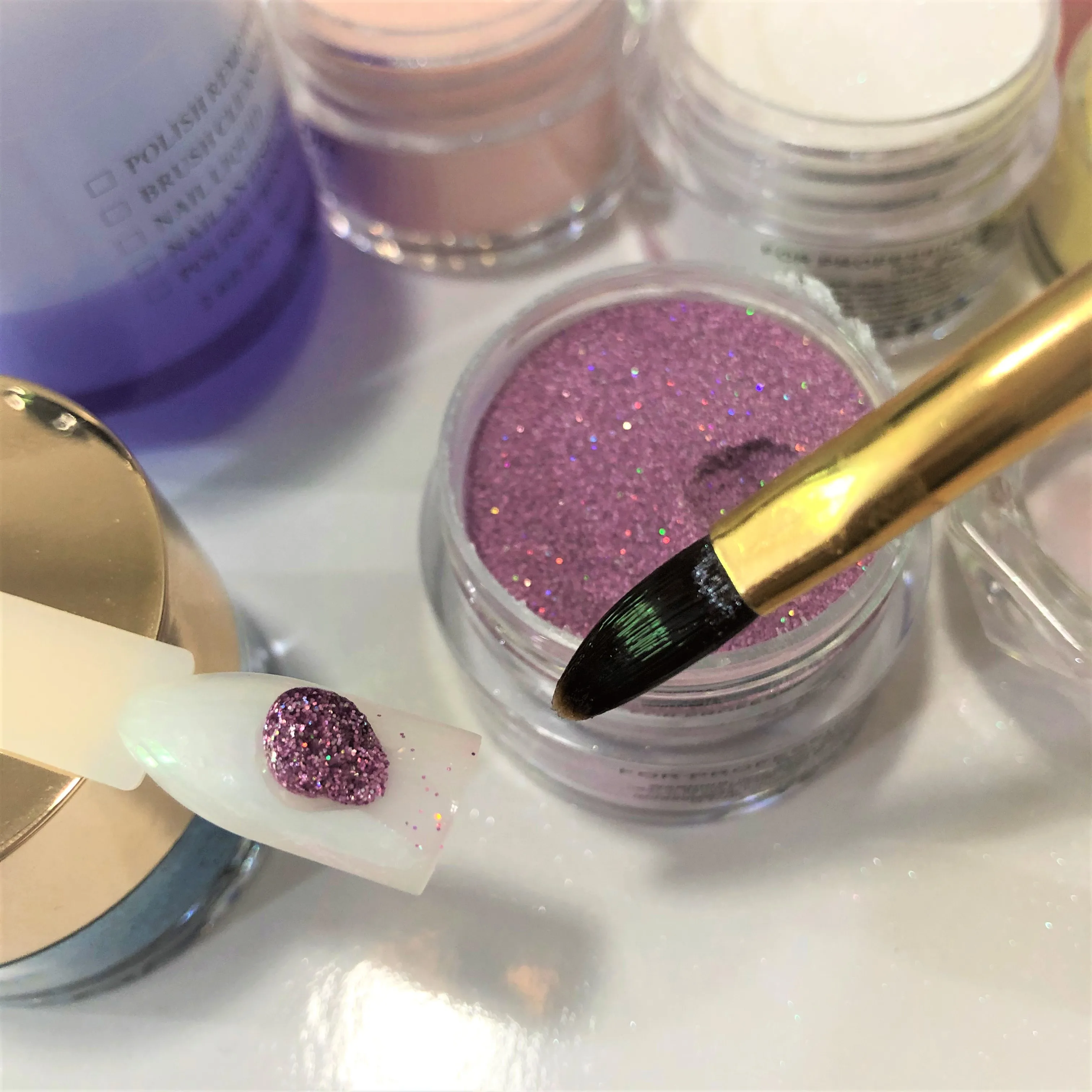 Custom private label Acrylic and Dip Powder 2OZ glitter Color for Dipping Nail System