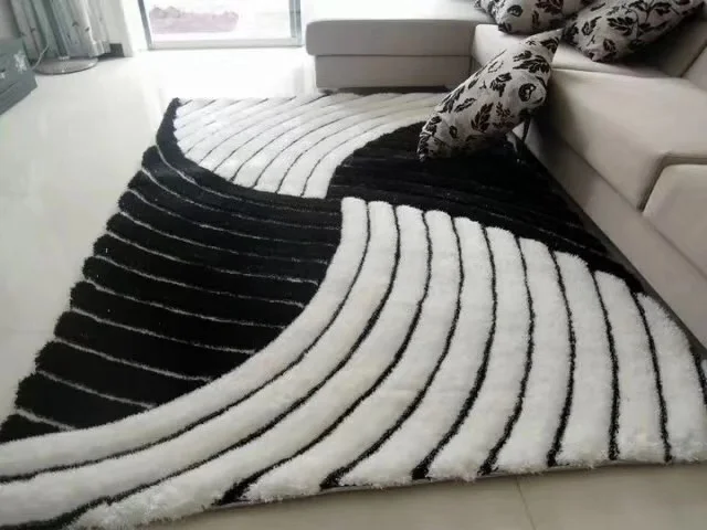 
3D polyester stretch cotton shaggy home rug for living room area 